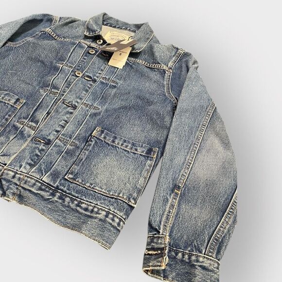 Levi's Made & Crafted Pleated Front Type II Denim Jean Jacket Mens size S New - Picture 4 of 12